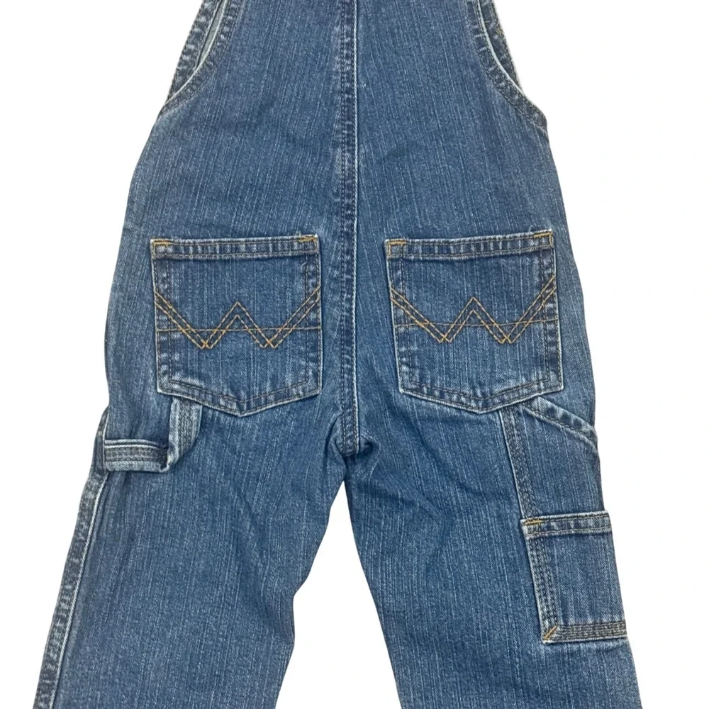Wrangler Denim Overalls Jeans Blue Size‎ 2T Little Boys Girls Adjustable Strap